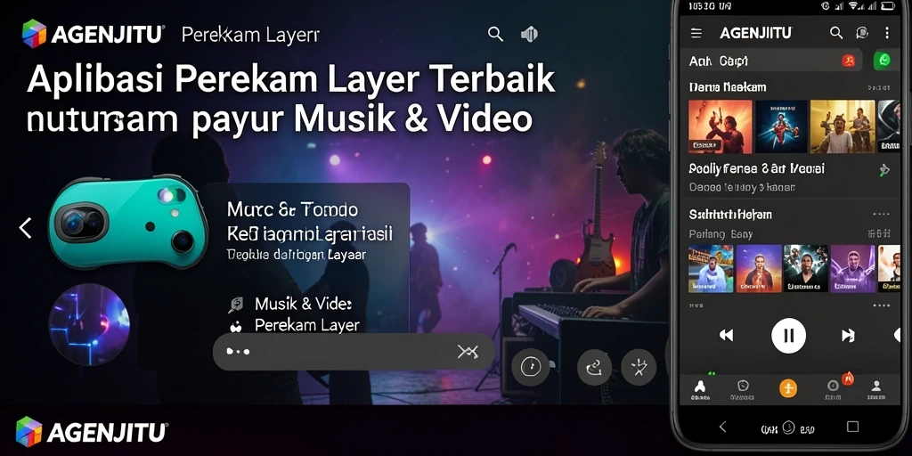 Tampilan antarmuka AGENJITU saat merekam layar dengan berbagai fitur.