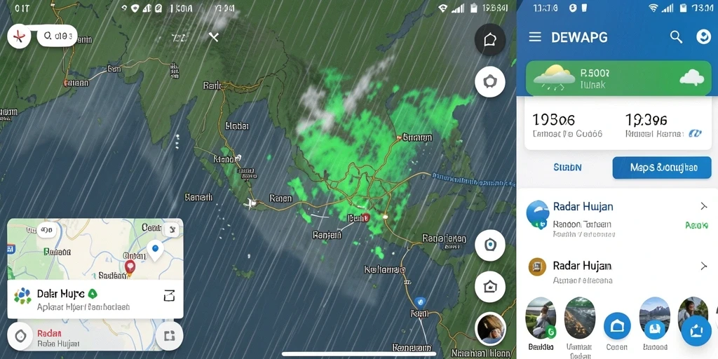 Tampilan antarmuka aplikasi DEWAPG dengan fitur Radar Hujan yang jelas.