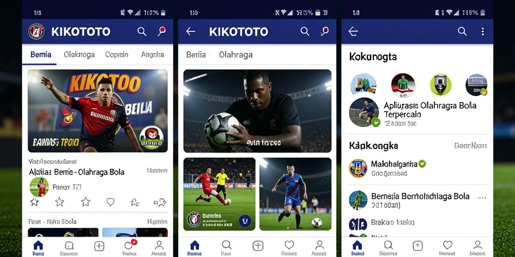Tampilan antarmuka KIKOTOTO yang menarik untuk berita olahraga bola.