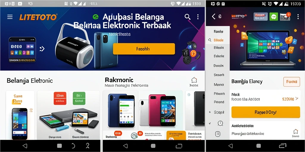 Antarmuka aplikasi LITETOTO menampilkan produk elektronik dengan jelas dan menarik.
