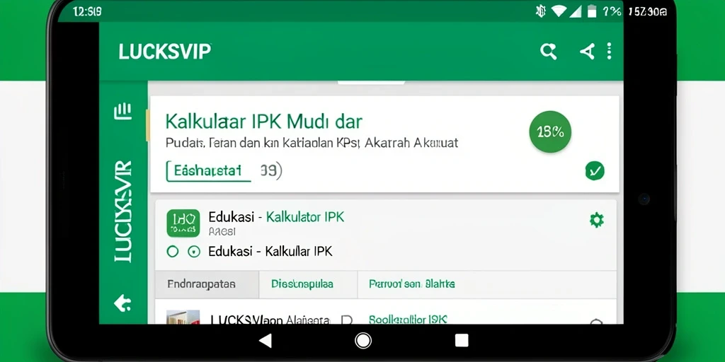 Tampilan antarmuka pengguna aplikasi Kalkulator IPK LUCKSVIP.