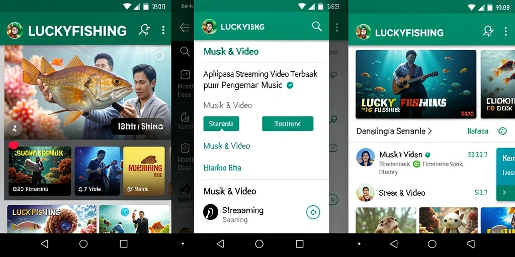 Antarmuka pengguna LUCKYFISHING yang intuitif dan menarik.