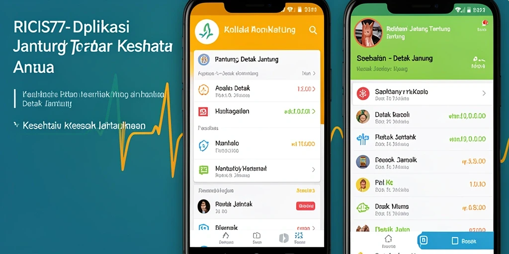 Antarmuka RICIS77 menunjukkan grafik detak jantung yang jelas dan informatif.