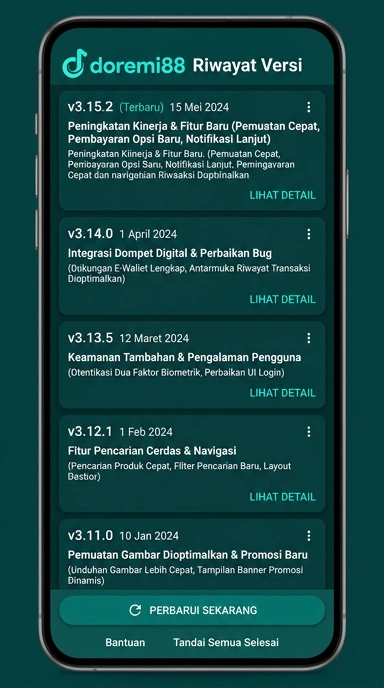 Tampilan riwayat versi doremi88